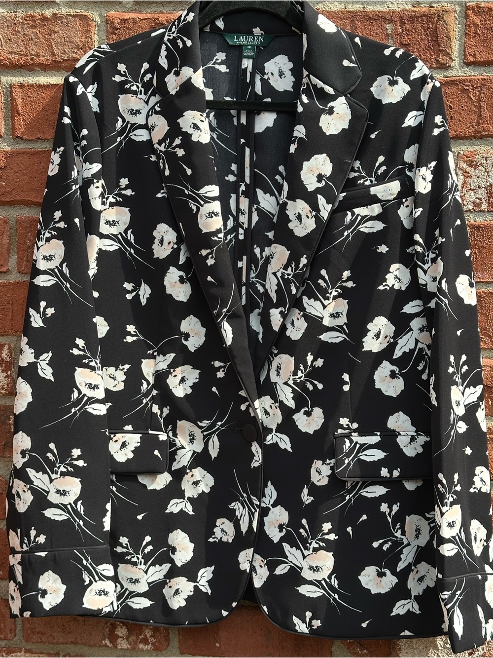 Ralph Lauren Black Blazer with White Floral Print